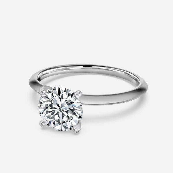 Arlette Round Solitaire Moissanite Engagement Ring