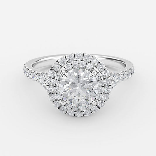 Afton Round Halo Moissanite Engagement Ring