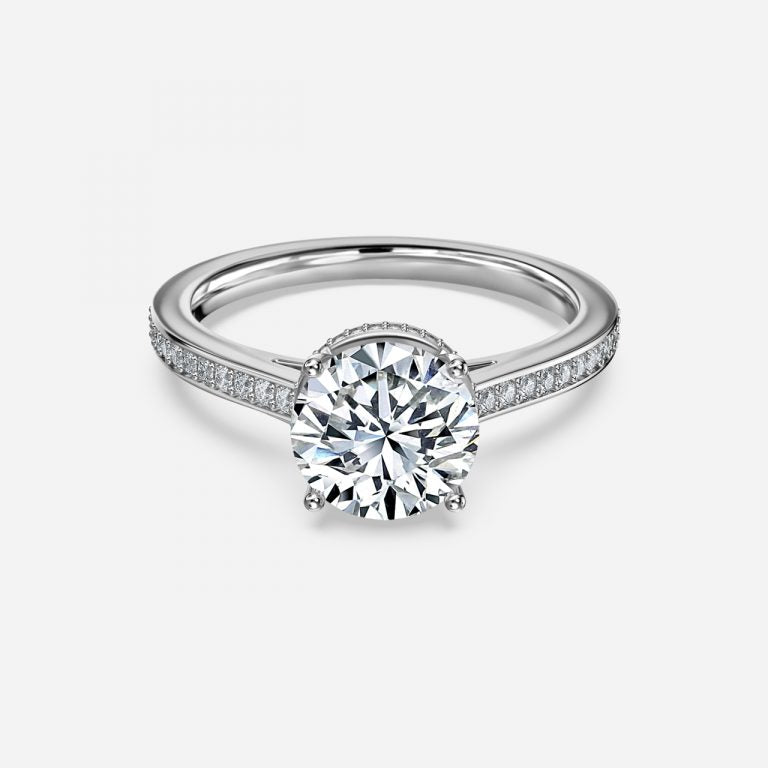 Inez Round Hidden Halo Moissanite Engagement Ring