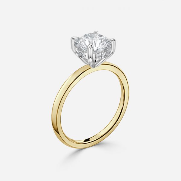 Penelope Round Hidden Halo Moissanite Engagement Ring