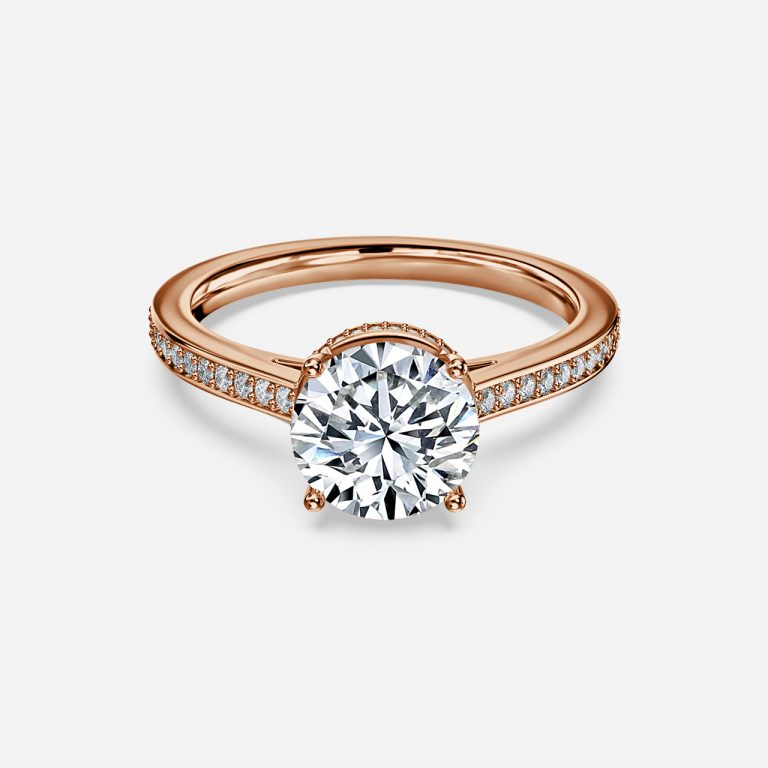 Inez Round Hidden Halo Moissanite Engagement Ring