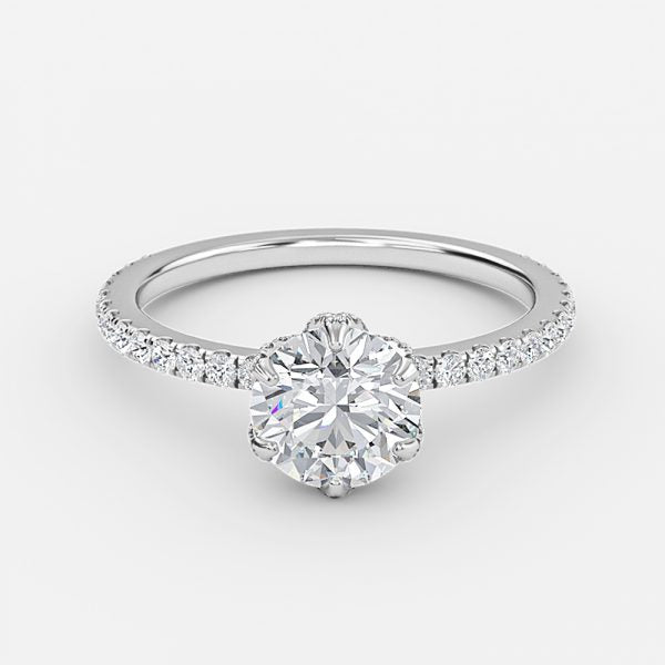 Davina Round Dainty Moissanite Engagement Ring