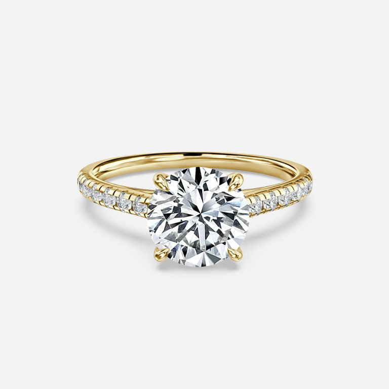 Clio Round Diamond Band Moissanite Engagement Ring