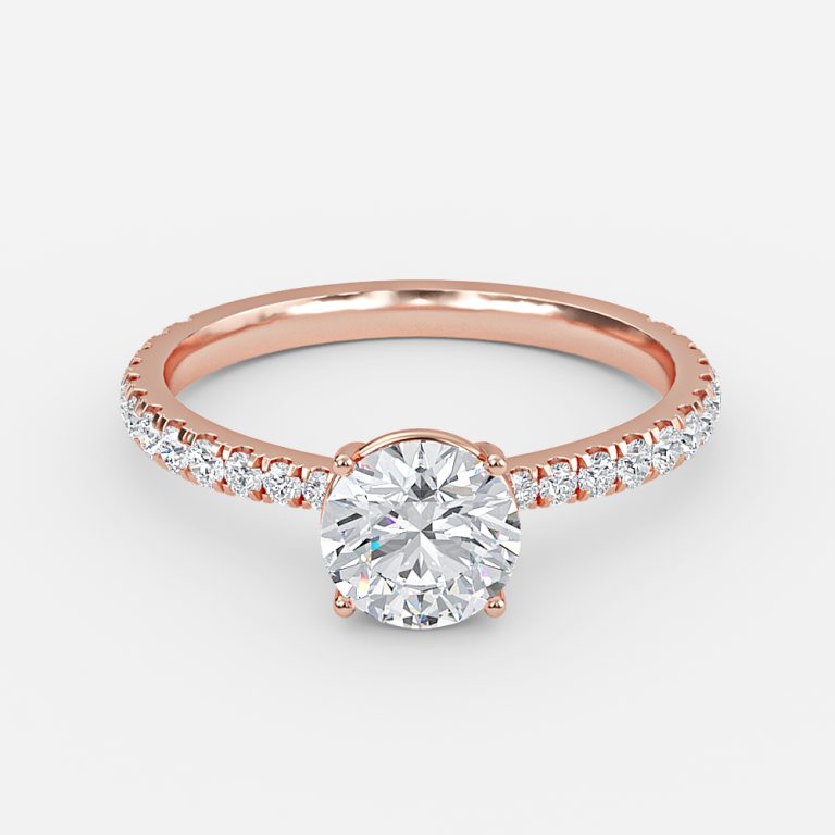 Eira Round Diamond Band Moissanite Engagement Ring