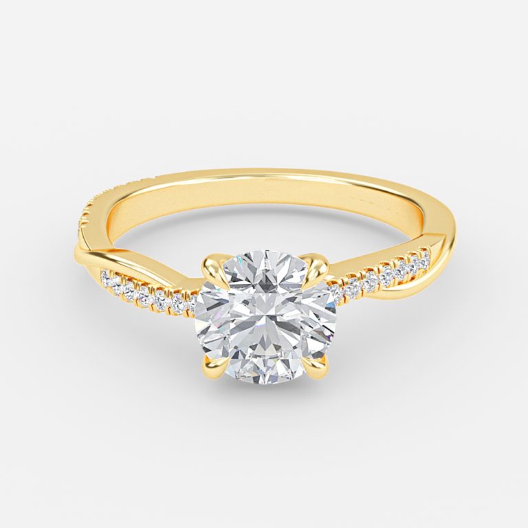 Tatiana Round Diamond Band Moissanite Engagement Ring