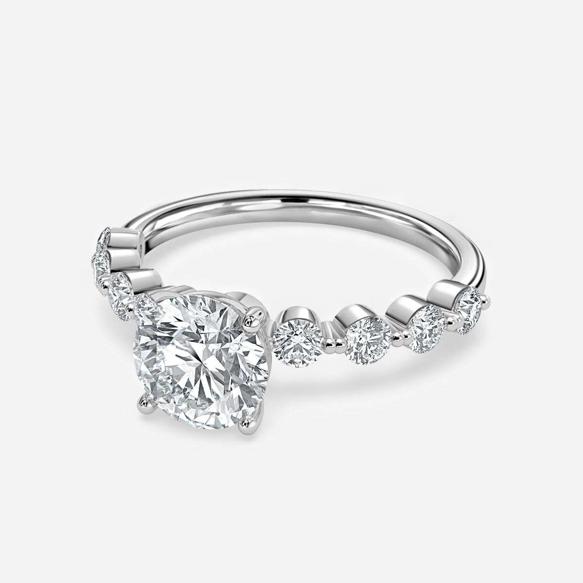 Philippa Round Unique Moissanite Engagement Ring