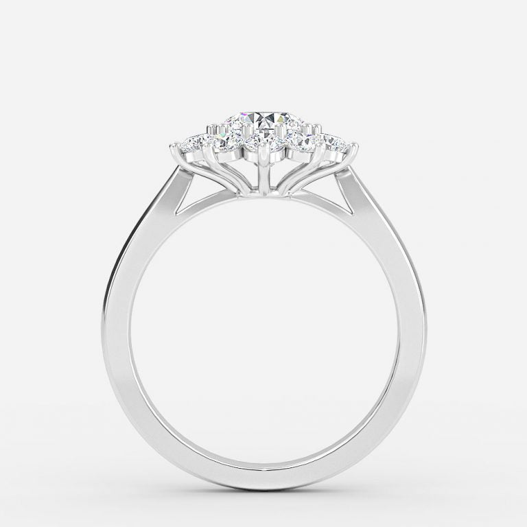 Vesper Round Cluster Moissanite Engagement Ring