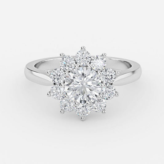 Vesper Round Cluster Moissanite Engagement Ring