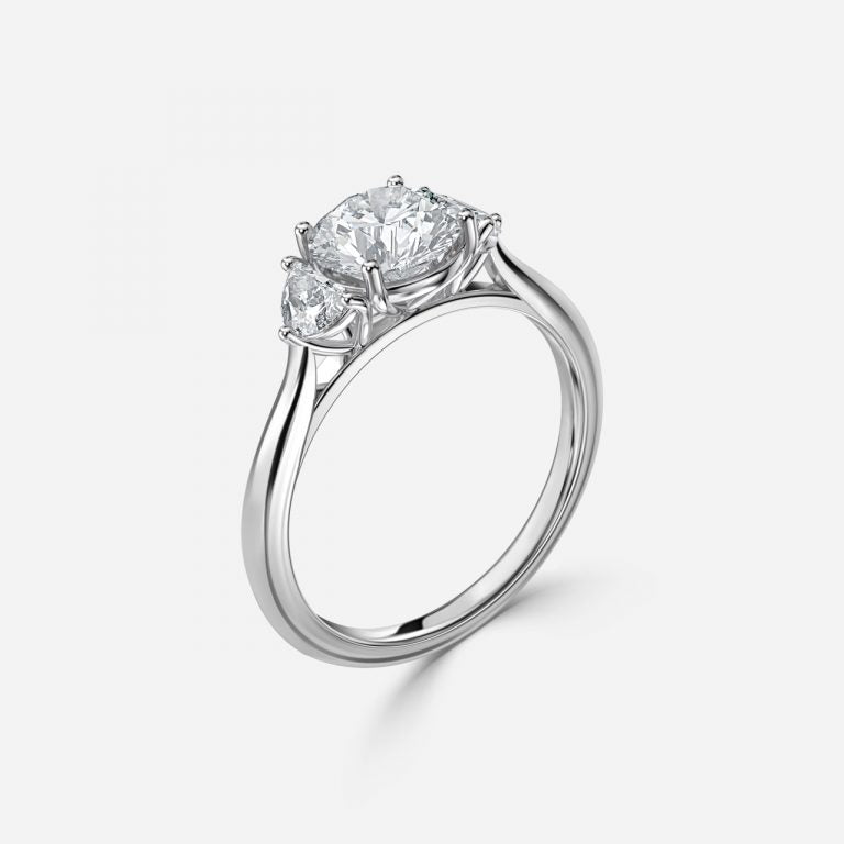 Kiara Round Three Stone Moissanite Engagement Ring