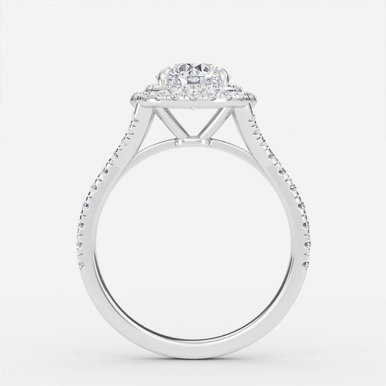 Afton Round Halo Moissanite Engagement Ring