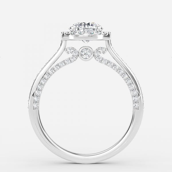 Clementine Round Halo Moissanite Engagement Ring