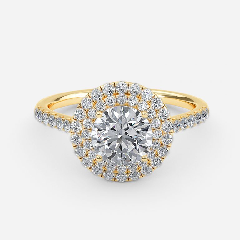 Linnea Round Halo Moissanite Engagement Ring