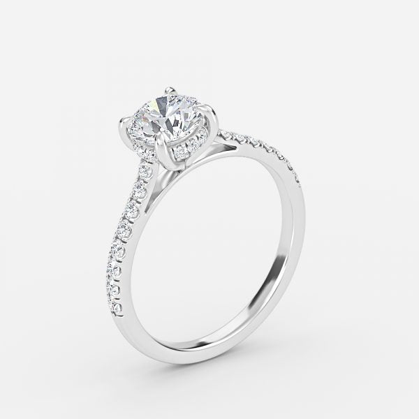 Zanna Round Hidden Halo Moissanite Engagement Ring