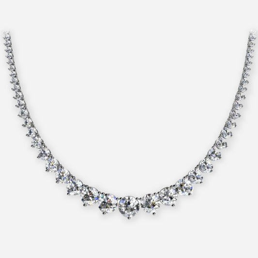 Round Moissanite Graduated Necklace