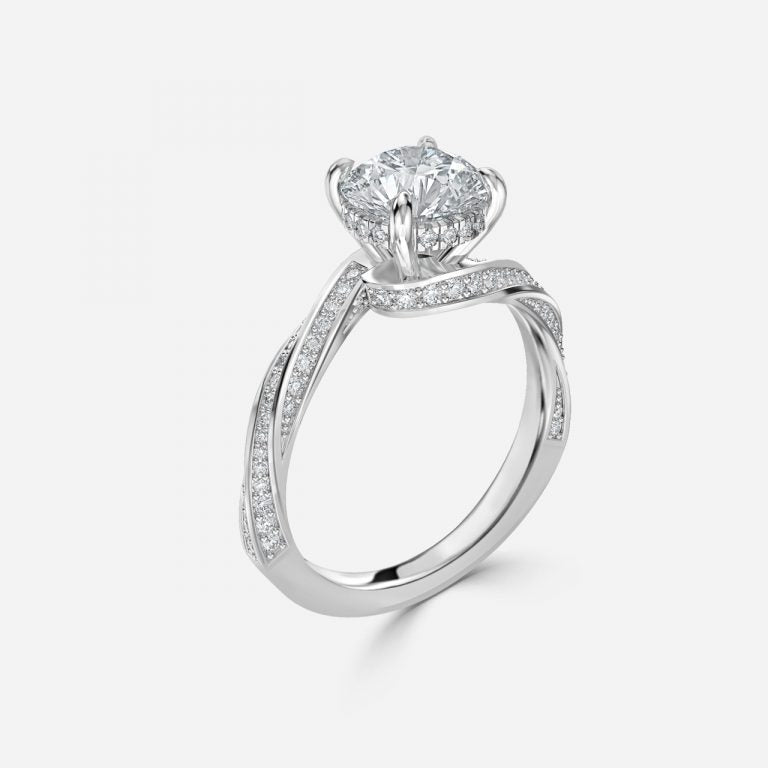 Weston Round Hidden Halo Moissanite Engagement Ring