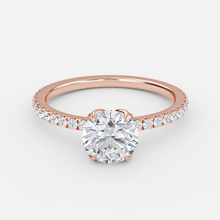 Tamara Round Diamond Band Moissanite Engagement Ring