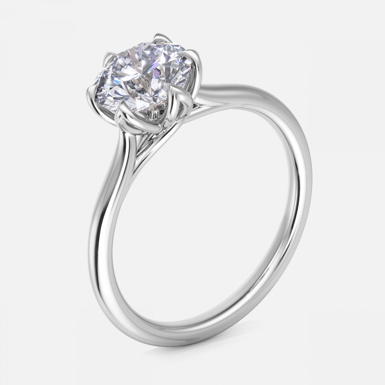 Raquel Round Solitaire Moissanite Engagement Ring