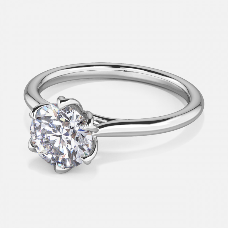 Raquel Round Solitaire Moissanite Engagement Ring