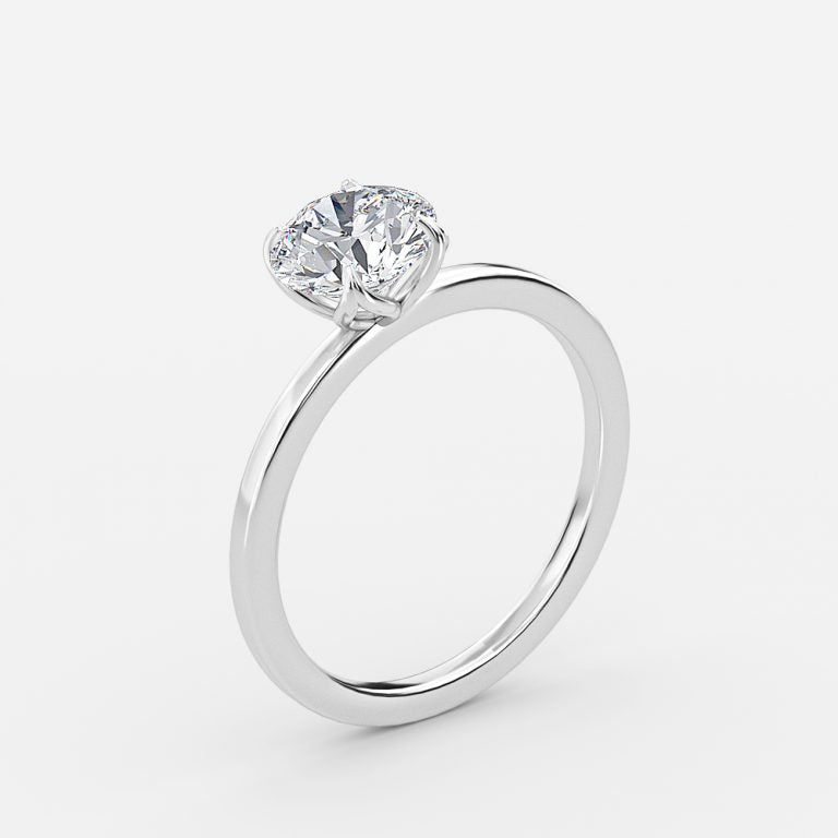 Samira Round Solitaire Moissanite Engagement Ring