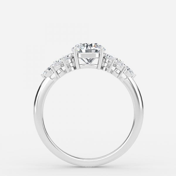 Clarity Round Three Stone Moissanite Engagement Ring