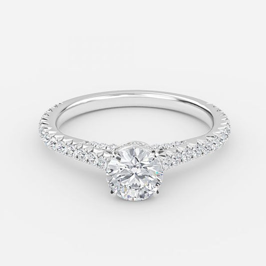 Devi Round Hidden Halo Moissanite Engagement Ring