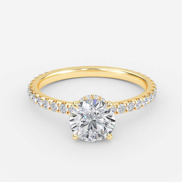 Astrid Round Hidden Halo Moissanite Engagement Ring