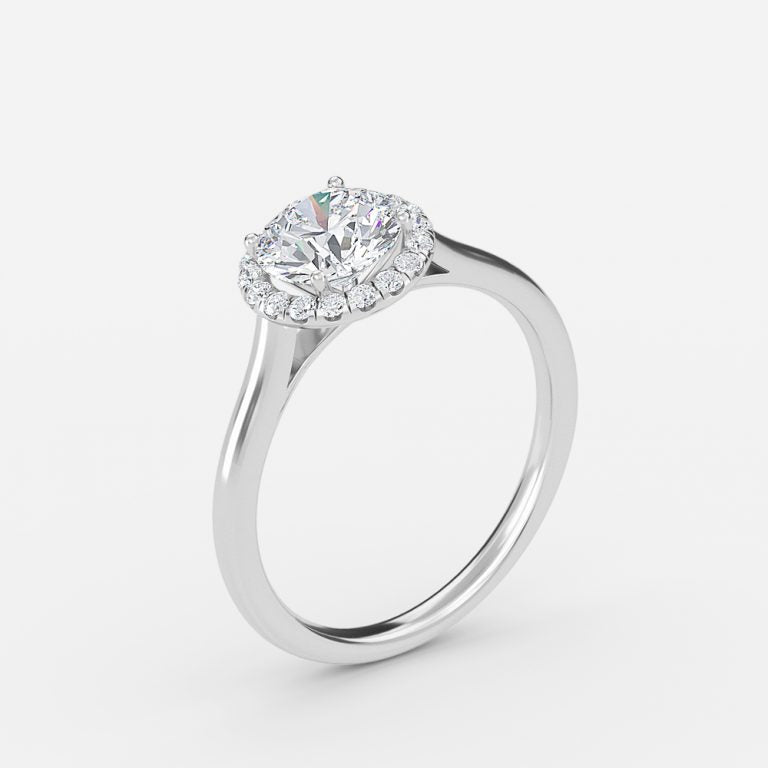 Louisa Round Halo Moissanite Engagement Ring