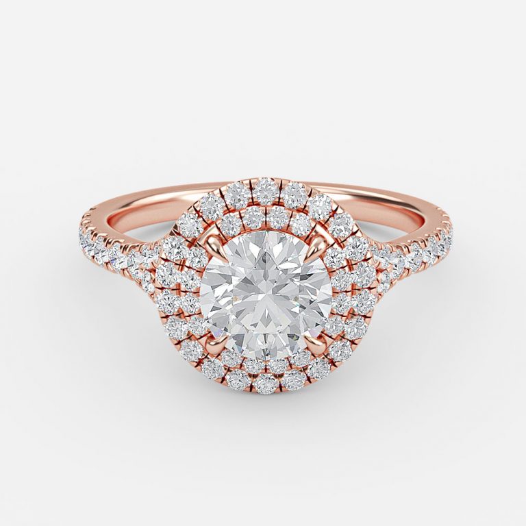 Afton Round Halo Moissanite Engagement Ring