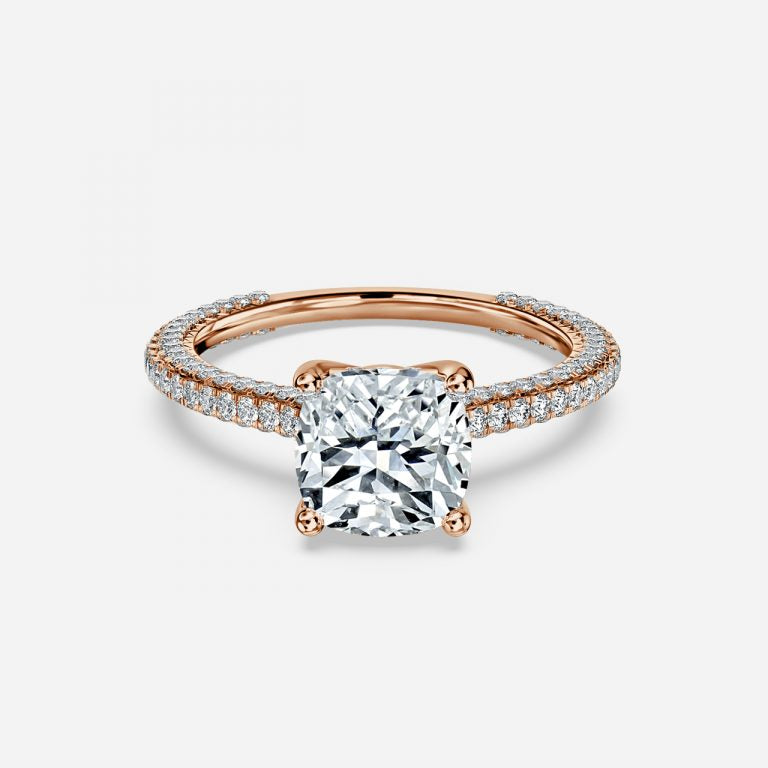 Kalaya Cushion Hidden Halo Moissanite Engagement Ring