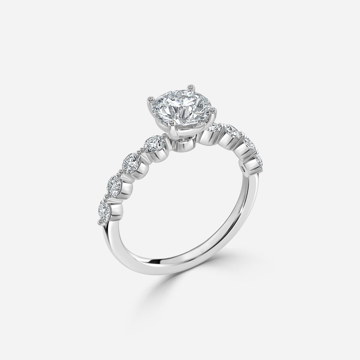 Philippa Round Unique Moissanite Engagement Ring