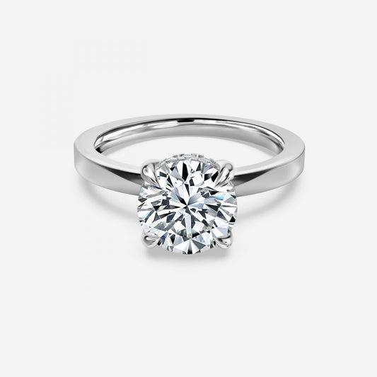 Edeline Round Hidden Halo Moissanite Engagement Ring