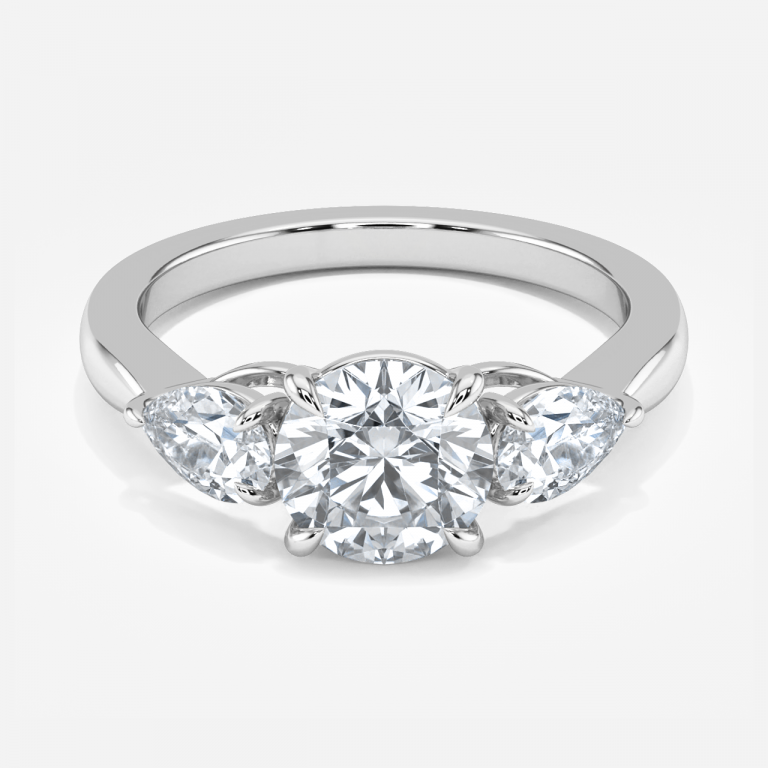 Tierney Round Three Stone Moissanite Engagement Ring