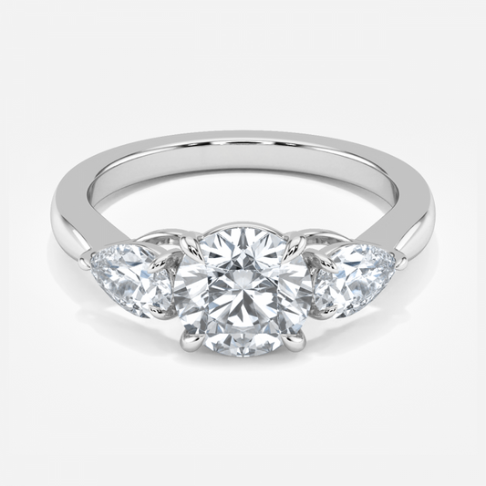 Tierney Round Three Stone Moissanite Engagement Ring