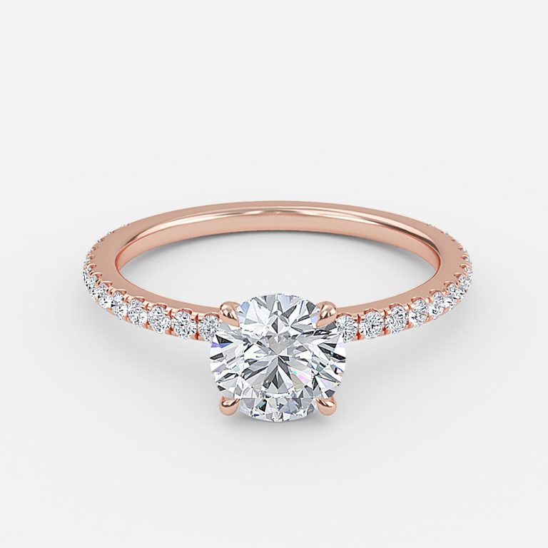 Zeni Round Dainty Moissanite Engagement Ring