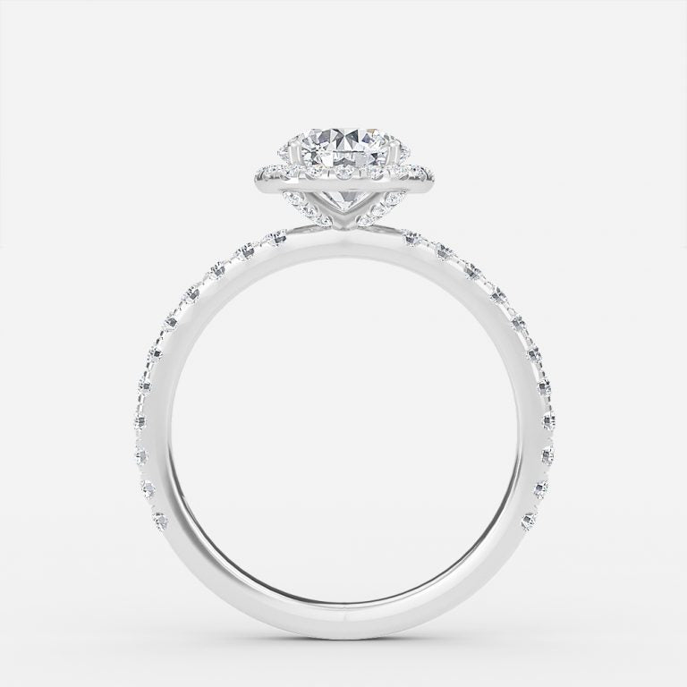 Lucia Round Halo Moissanite Engagement Ring