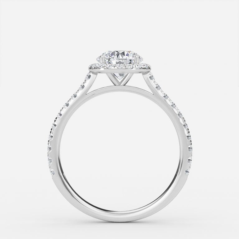 Joliette Round Halo Moissanite Engagement Ring