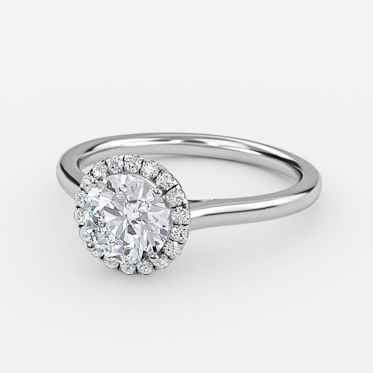 Louisa Round Halo Moissanite Engagement Ring