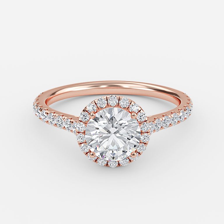 Joliette Round Halo Moissanite Engagement Ring