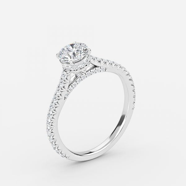 Devi Round Hidden Halo Moissanite Engagement Ring