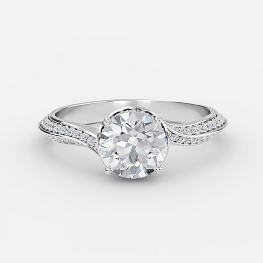 Bellatrix Round Hidden Halo Moissanite Engagement Ring