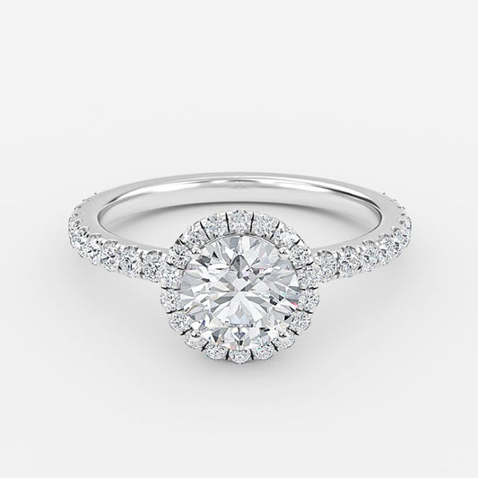 Lucia Round Halo Moissanite Engagement Ring