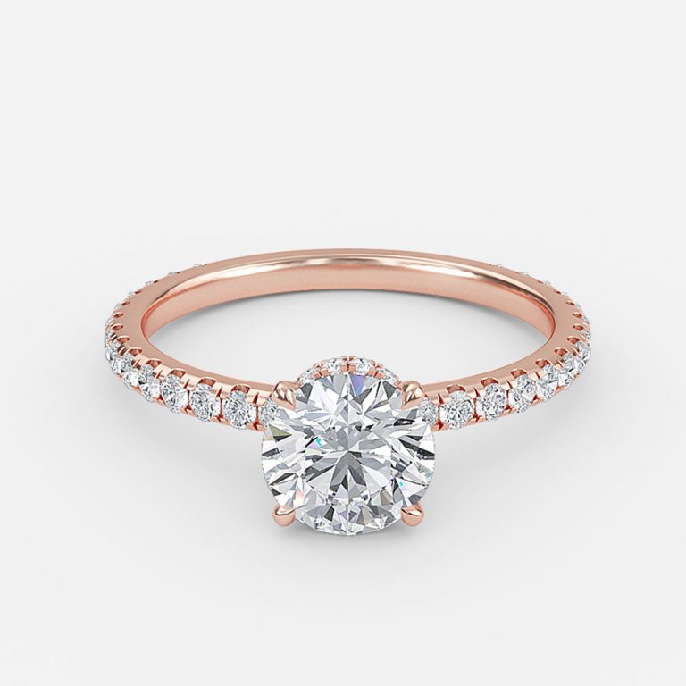 Astrid Round Hidden Halo Moissanite Engagement Ring