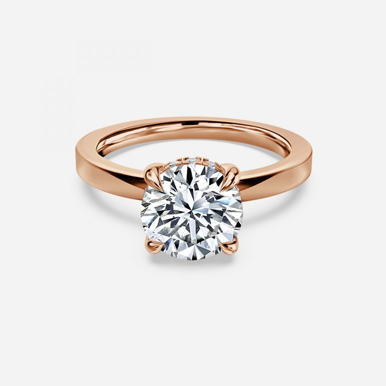 Edeline Round Hidden Halo Moissanite Engagement Ring