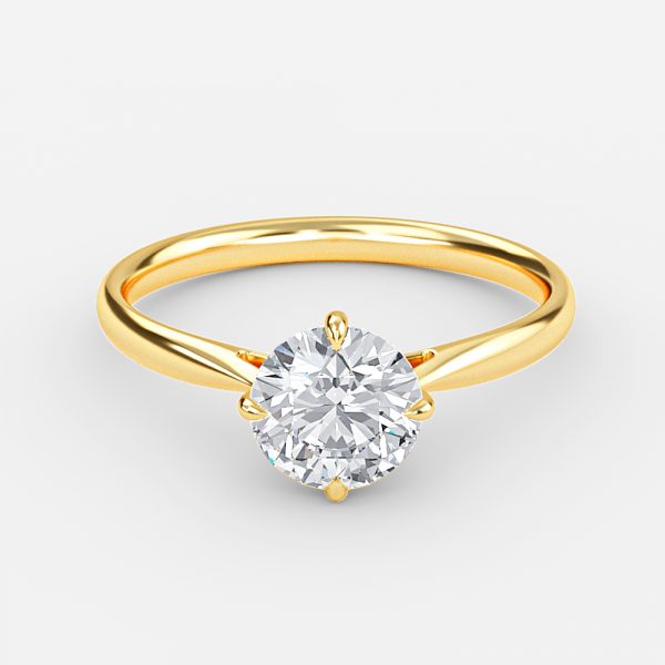 Luna Round Solitaire Moissanite Engagement Ring