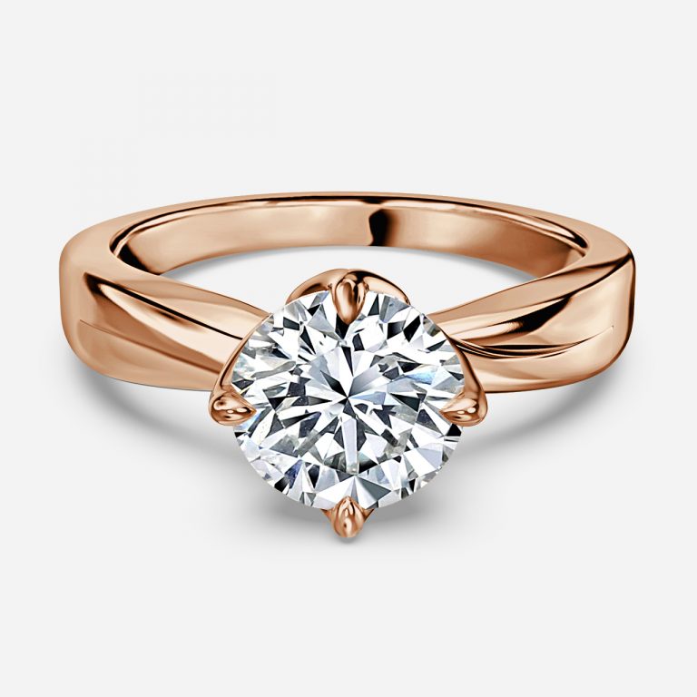 Noelle Round Solitaire Moissanite Engagement Ring