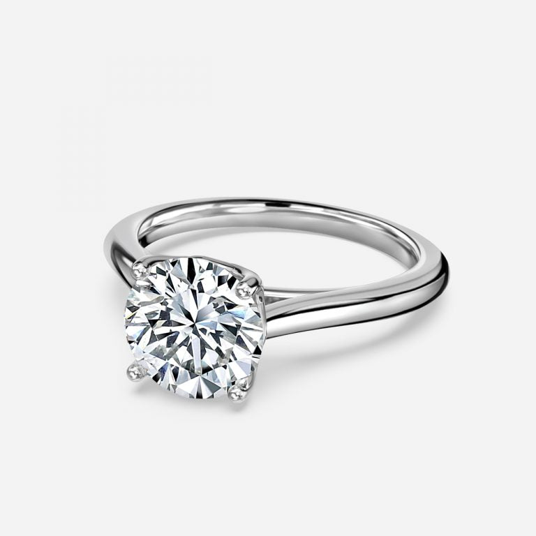 Lyla Round Solitaire Moissanite Engagement Ring