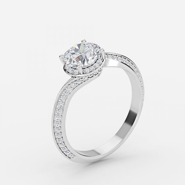 Bellatrix Round Hidden Halo Moissanite Engagement Ring