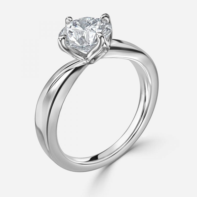 Noelle Round Solitaire Moissanite Engagement Ring