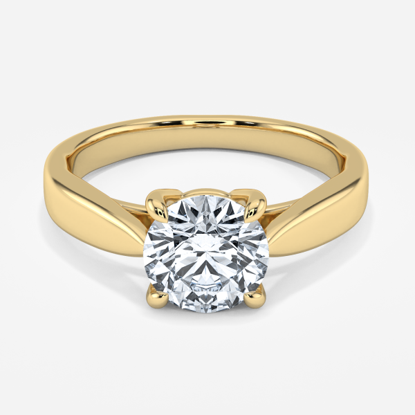 Rosey Round Solitaire Moissanite Engagement Ring