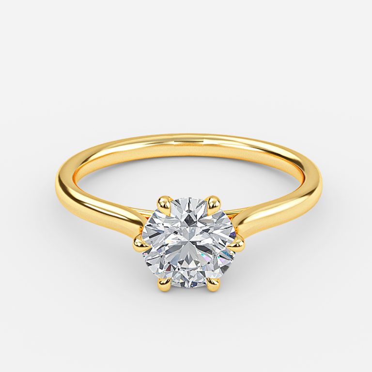 Noora Round Solitaire Moissanite Engagement Ring